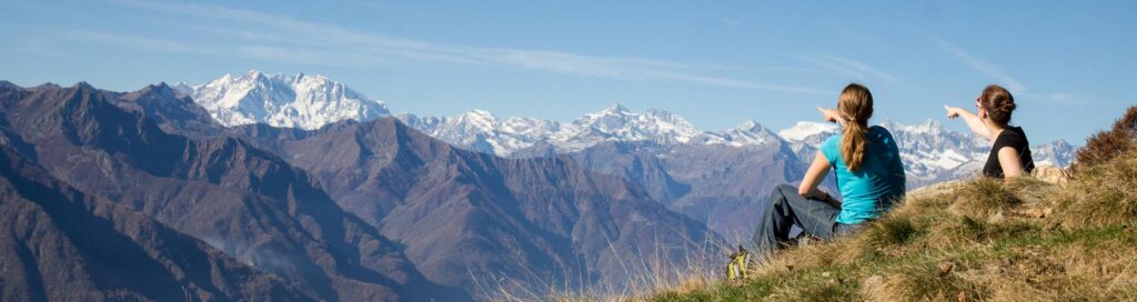 Lake maggiore view from faie to Monte Rosa
