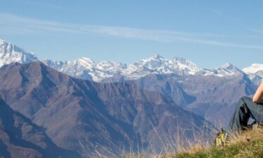 Lake maggiore view from faie to Monte Rosa