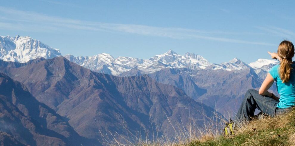 Lake maggiore view from faie to Monte Rosa